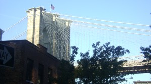 The Brooklyn Bridge from a distance.
