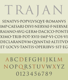 Trajan typeface specimen.svg