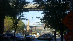 The Brooklyn Bridge with the Manhattan Bridge in the background.