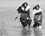 Nuns digging for clams in L.I. in 1957