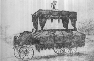 Lincoln's Funeral Hearse in Washington. It was pulled by six white horses.